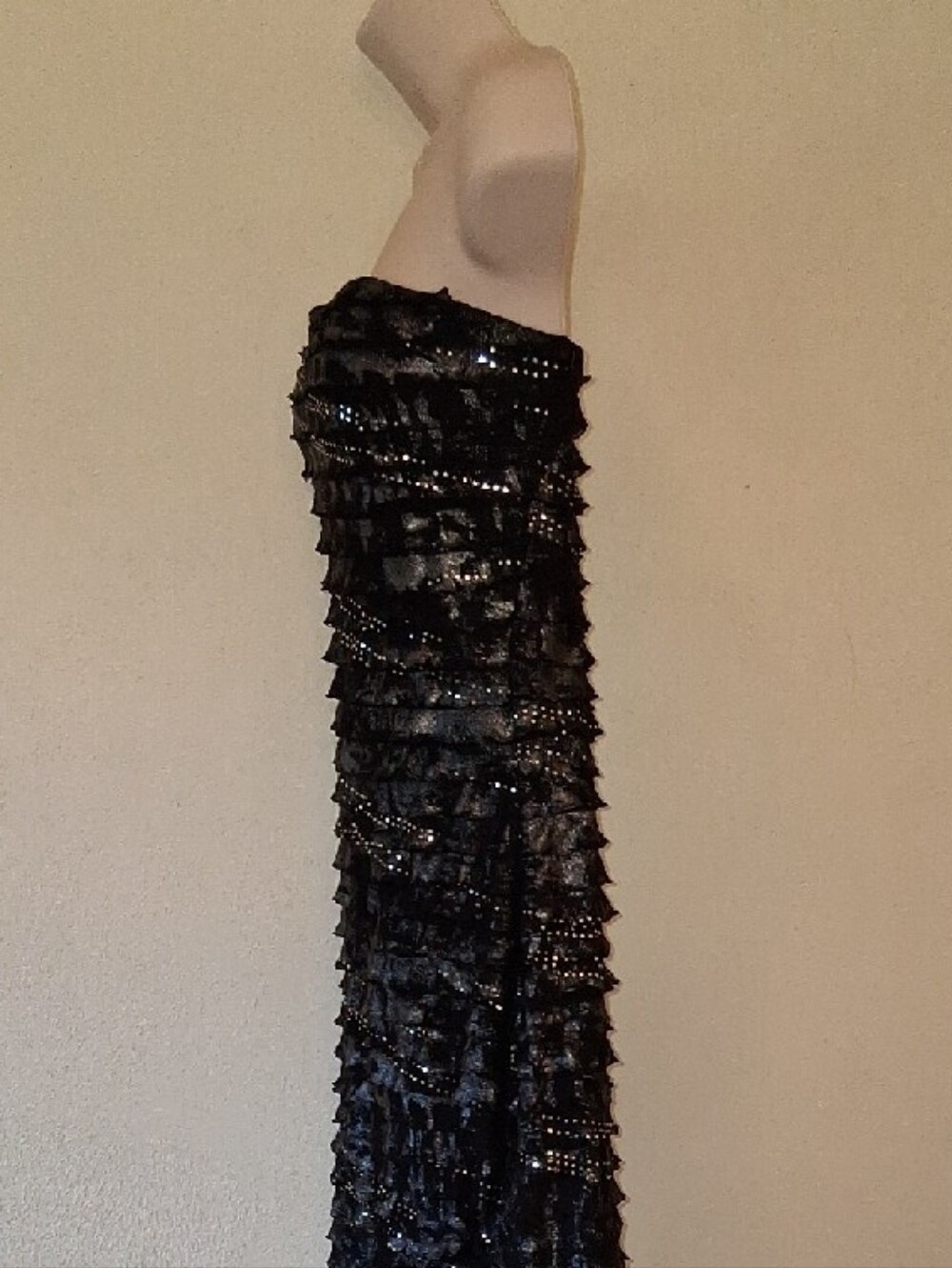 Ruby Rox Black Strapless Sequin Ruffle Dress - Picture 5 of 11